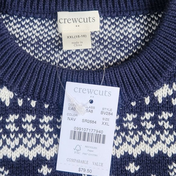 NWT Fair Isle Snowflake sweater 100% cotton - Picture 5 of 16